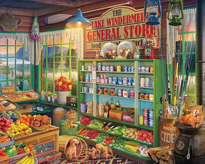 Springbok Lake Windermere General Store 1000 Piece Jigsaw Puzzle for Adults - Unique Cut Pieces - Made in USA