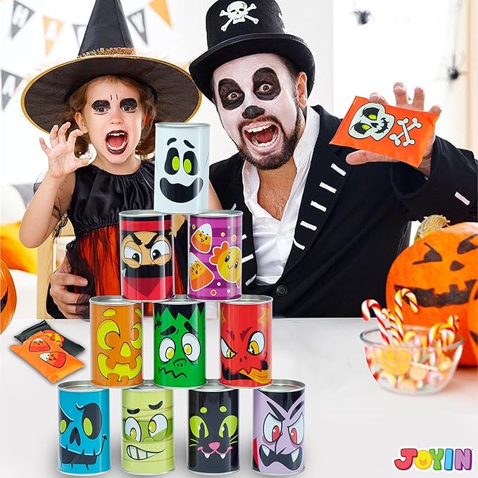 JOYIN 13 Pcs Halloween Carnival Can Bean Bag Toss Games for Kids & Adults Trick or Treat Decoration, Home Decor Party Favors Supplies, Homeschooling Backyard Game