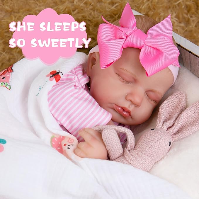 Milidool Lifelike Reborn Baby Dolls Girl-20-Inch Soft Body Realistic Newborn Real Life Baby Dolls with Complete Accessories Perfect for Cuddling, Playtime, and Gift Giving