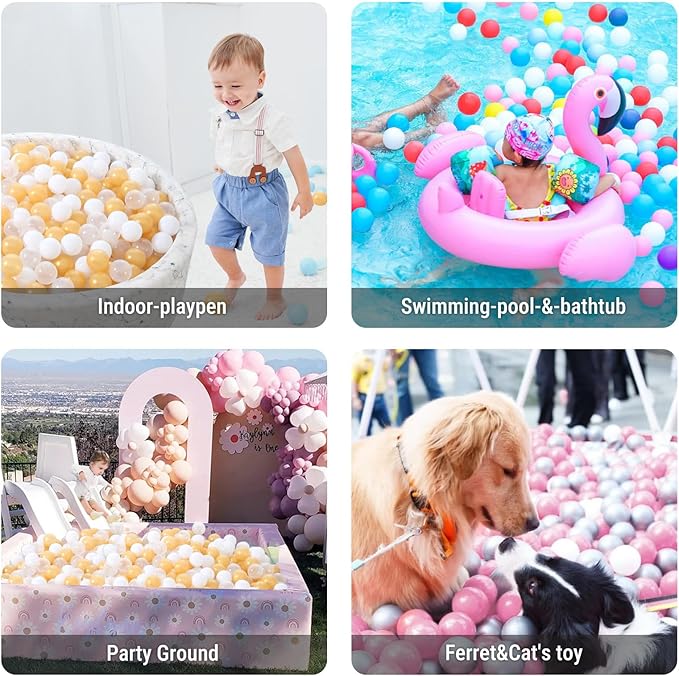 STARBOLO Ball Pit Balls for Toddlers Phthalate Free BPA Free Non-Toxic Crush Proof Play Balls for Toddlers Kids Pool Playhouse Pack of 100 200 500