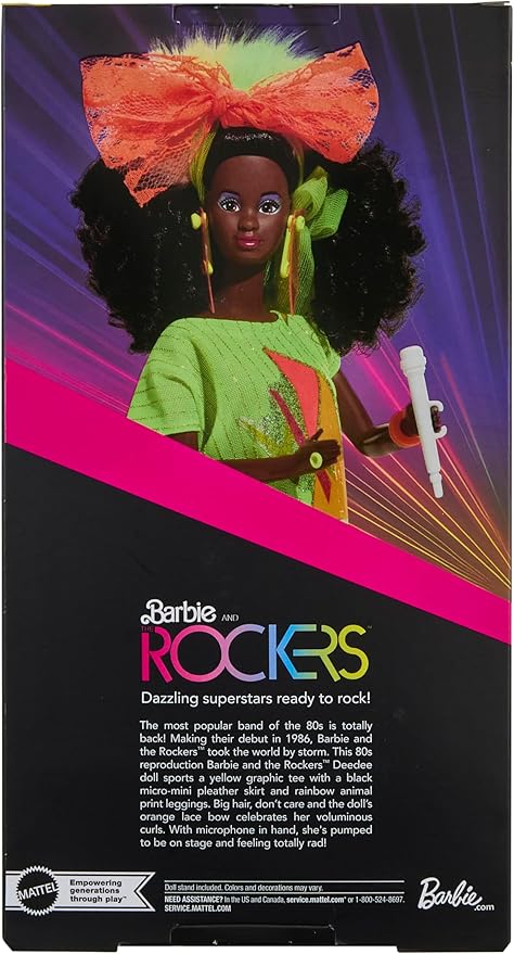 Barbie Signature Doll, and the Rockers Collectible Repro Deedee Doll, 40th Anniversary of 1986 Line, Doll Stand and Displayable Packaging