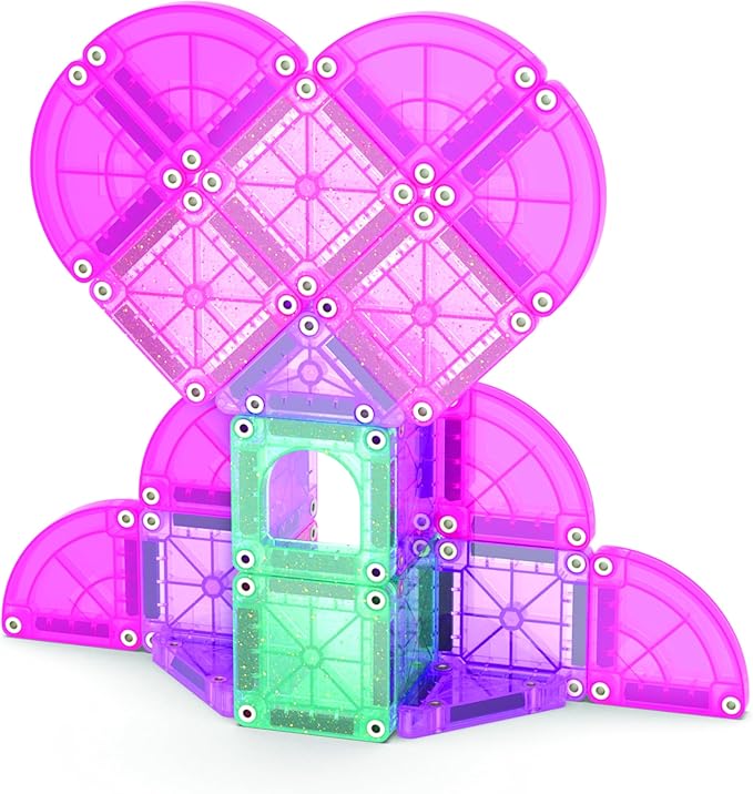 Magna-Tiles microMAGS 26-Piece Heart to Heart Travel Set, The Original Magnetic Building Brand