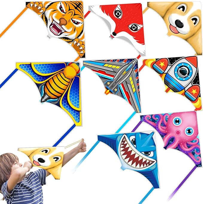 YongnKids 6 Pack Mini Kite for Boys Girls Age 3-5 4-8, Finger Launcher Kites Easy to Fly Ejection Flying Toys Kite for Kids Teens Ages Beach Park Backyard Outdoor Sports