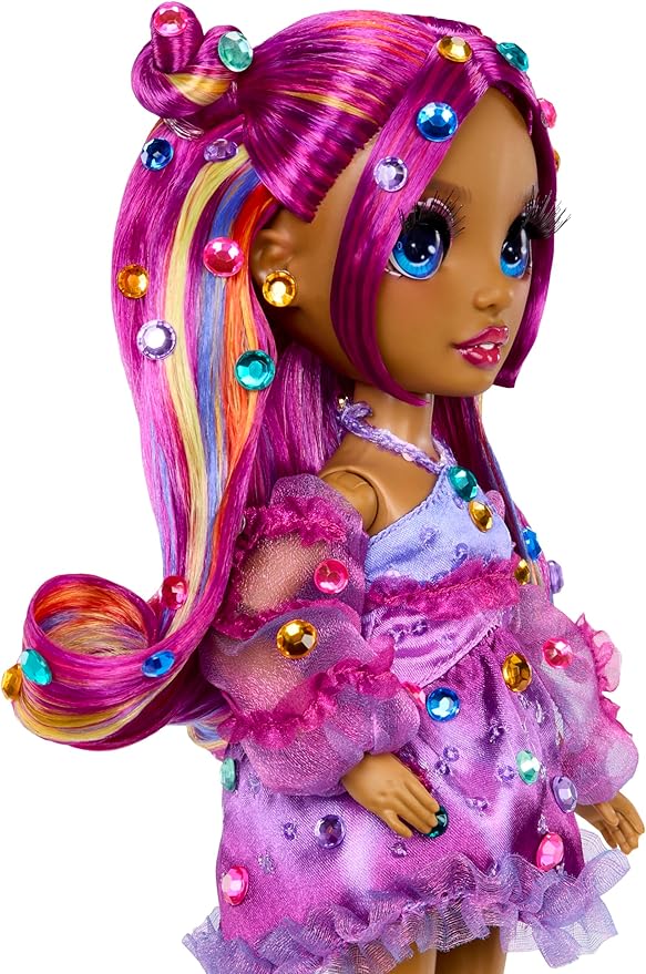 Rainbow High Be Dazzling Fashion Dolls- Noemie Violette (Purple) with Bedazzler Tool and Sparkle Gems