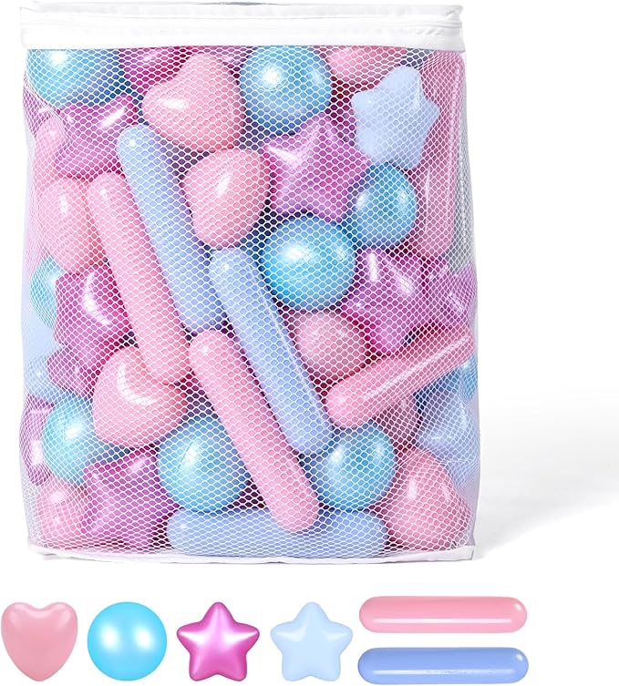 STARBOLO Balls for Ball Pit Pack of 150, Plastic Ocean Balls for Kids Toddler Girl, BPA Free Phthalate Free Crush Proof, for Kids Ballpit Pool Birthday Party Accessories