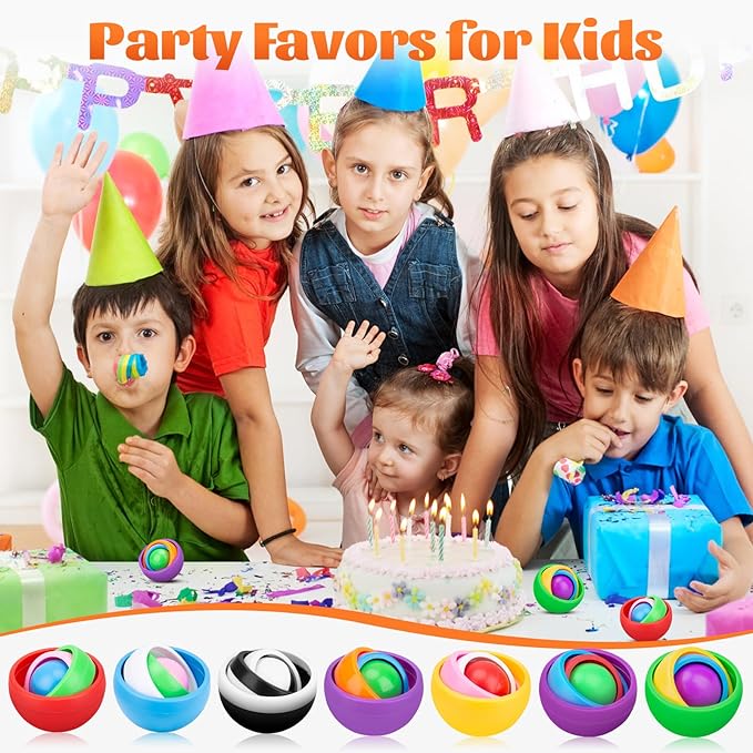 Fidget Gyroscope Set, Fidget Gyro Toys, Infinite Flip Toy Decompression Fingertip Gyro, ADHD Autism Stress Relief Hand Fidget Spinner for Adults Teens Kids, Random Color (4PCS)