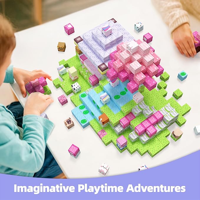 GobiDex Magnetic Blocks Kid Building Toys for 3+ Years Old Girls, STEM Sensory Gifts for Princess, Kids Magnets Build MagWonder World Game for Toddler