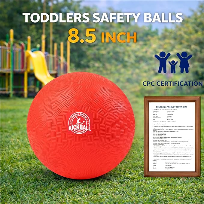 8.5 Inch Kickball Set, Dodgeballs 6 Pack,12 Pack,Playground Balls for Kids&Adults, Bouncy Balls Includes Pump and Storage Bag, Handball for Outdoor & Indoor Games, Boys and Girls Gift with Gift Box