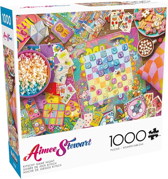 Buffalo Games - Aimee Stewart - Kitschy Game Night - 1000 Piece Jigsaw Puzzle for Adults - Challenging Puzzle Perfect for Game Nights - Finished Size is 26.75 x 19.75