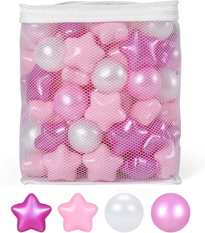 Star Ball Pit Balls for Toddlers -100pcs Phthalate Free BPA Free Non-Toxic Crush Proof Play Balls Play Tent Pool Playhouse Playpen Party Decoration.