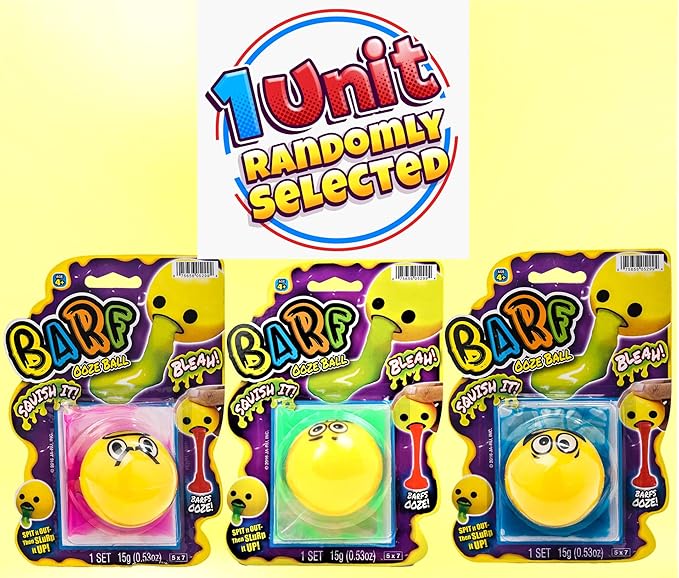 JA-RU Barf Slime Toy Squishy Stress Balls for Kids (1 Fidget Ball Assorted) Throw Up Vomit Slime Balls. Anti Stress Squeeze Toy. Funny Pranks Party Favors Easter Egg Fillers. 5299-1
