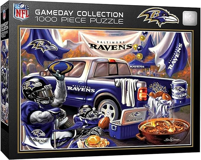 MasterPieces NFL Baltimore Ravens 1000 Piece Jigsaw Puzzle for Adults - Gameday Tailgate Collection, 19.25"x26.75", Eco-Friendly, Challenging, Ages 14+
