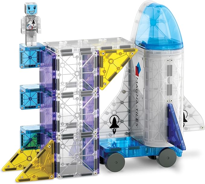 Magna-Tiles Space 32-Piece Magnetic Construction Set, The Original Magnetic Building Brand
