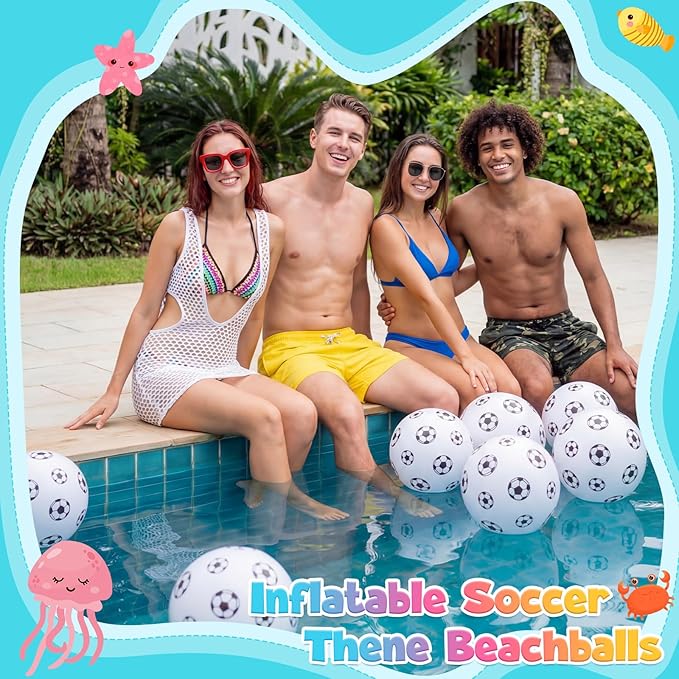 Lewtemi Inflatable Beach Balls Large Sport Ball Pool Toys for Birthday Summer Beach Water Games, Themed Party Decorations Party Favors