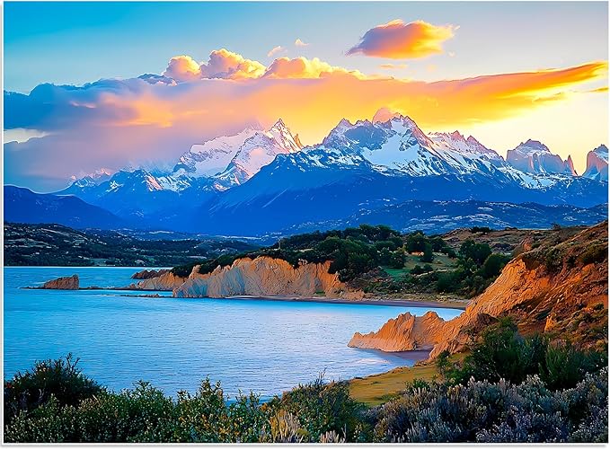 500 Pieces Puzzles for Adult, Jigsaw Puzzle 500 Piece for Seniors Puzzle Mountain Lake, Challenging Puzzle Gift for Mom Dad Friend Family Activity Games Nights Home Decor Wall Art 20.5x15IN
