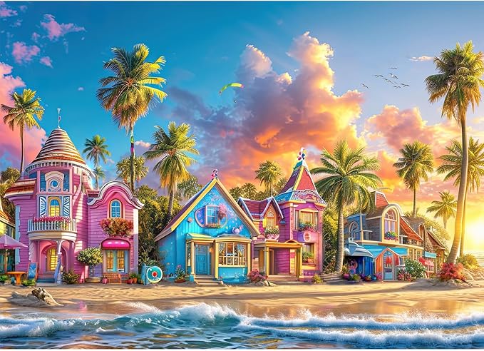 Jigsaw Puzzles for Adults 1000 Pieces, Interlock Perfectly No Dust, Impossible Difficult Hard Fun 1000 Piece Jigsaw Puzzles for Adults-1:1 Poster-Romantic Beach