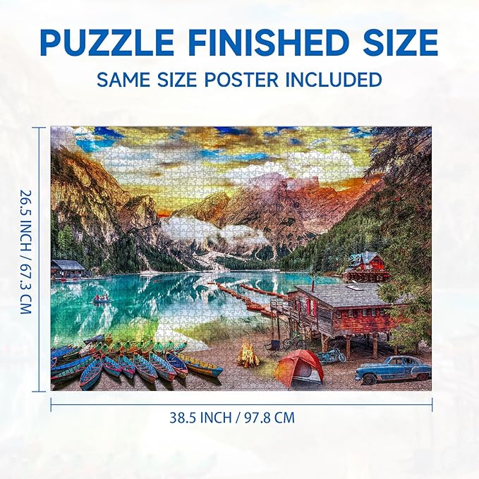 Jigsaw Puzzles 2000 Pieces for Adults, Families Lakeside View Pieces Fit Together Perfectly