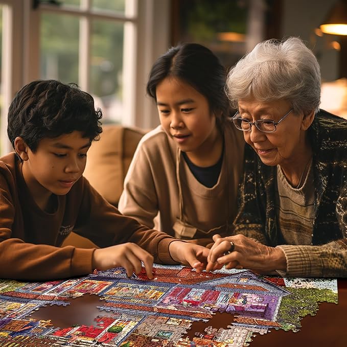 White Mountain 1000 Piece Jigsaw Puzzle Fun Colorful Puzzles with Large Pieces, Gift for Adults and Family 24"x30" - Spring House