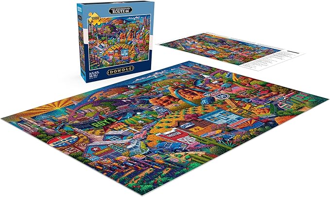 Buffalo Games - Eric Dowdle - Get Your Kicks on Route 66-1000 Piece Jigsaw Puzzle for Adults - Challenging Puzzle Perfect for Game Nights - Finished Size is 26.75 x 19.75