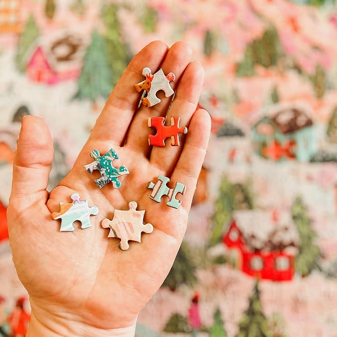 Elena Essex Chirstmas Puzzles for Adults 1000 Pieces - Alpine Holiday | Chirstmas Jigsaw Puzzles | 1000 Piece Puzzle | Fun Family Thanksgiving Landscape Puzzle | Size 20x28 inches