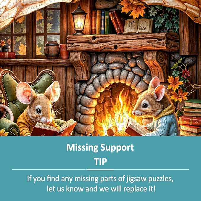 Jigsaw Puzzles 1000 Pieces for Adults, Fall Mouse Puzzles for Adults 1000 Pieces, Round Puzzles with Letters On Back, Difficult Challenging Hard Family Decoration Puzzle (26.5 * 26.5in)