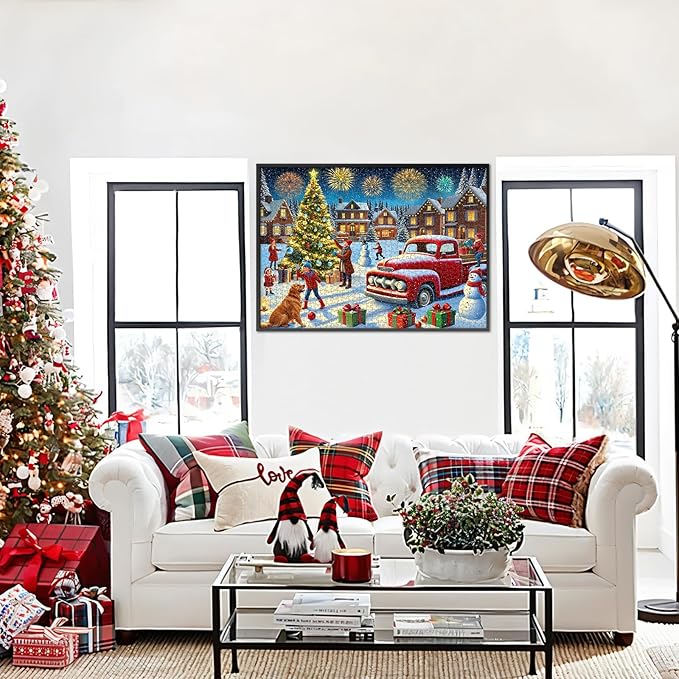 Rocorose Christmas Jigsaw Puzzle for Adults, 1000 Pieces Winter Theme Puzzle Snow Scene Party Holiday Puzzle Christmas Tree Challenge Home Decoration for Family