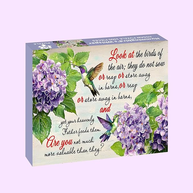 Puzzles for Adults 1000 Pieces, Christian Bible Jigsaw Puzzles - Hummingbird's Whisper, Impossible Christian Bible Puzzle for Seniors Families, 27.56x19.69 Inches, 1:1 Poster, Letter on The Back
