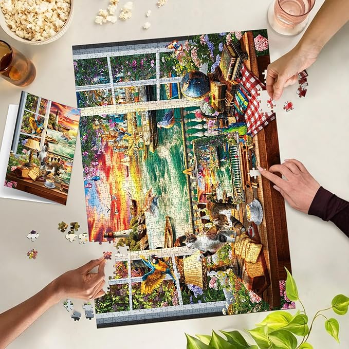 Puzzles for Adults 1000 Pieces, Jigsaw Puzzle for Adults, Fun Challenging Puzzle, Coast Window Puzzles Game, Interlock Perfectly No Dust, Gift for Valentine Friends Parents