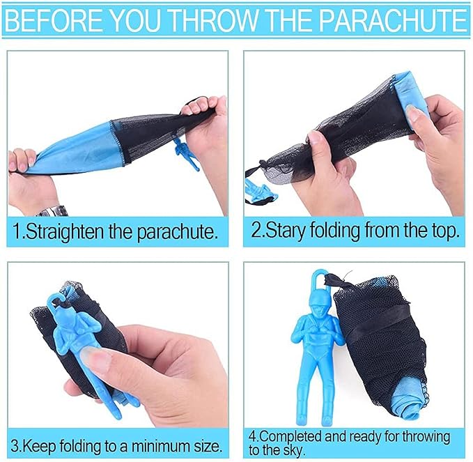 Parachute Tangle-Free Throwing Parachute Outdoor Flying,No Assembly Required Stocking Stuffers Party Favors,Classroom Prize,Birthday Gift,Novelty and Gag