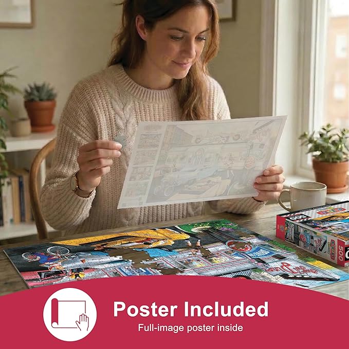 Masterpieces 550 Piece Jigsaw Puzzle For Adults, Family, Or Kids - Rock & Rolla Diner - 18"x24"
