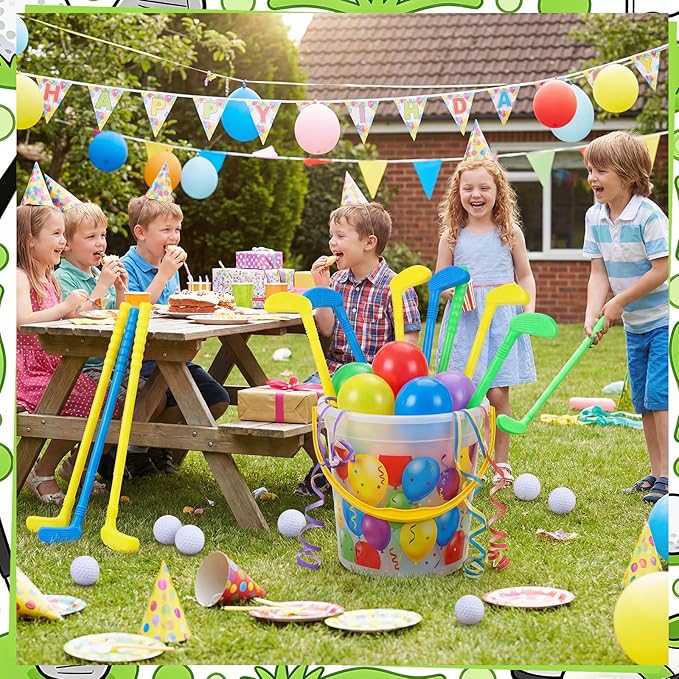 24 Pcs Plastic Mini Golf Clubs for Toddlers, Kids Golf Clubs Toy Set, Toy Balls for Kids Toddlers Outdoor Indoor Lawn Sports for Boys Girls