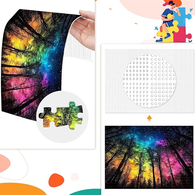 1000 Piece Rainbow Sky Jigsaw Puzzle for Adults, Forest Trees Puzzles for Adults 1000 Pieces, Challenging Puzzle for Friends Family Activity Game Nights, Finished Size 27.6" x 19.7"
