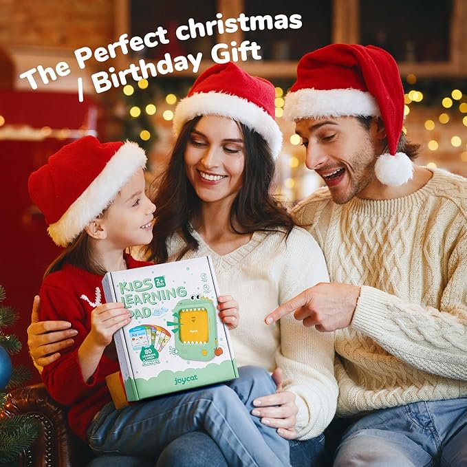 JoyCat Kids Learning Tablet, Phonics Talking Flash Cards, Learn to Read with 156 Pages, 40+ Themes, 600+ Words, 100+ Interactive Games, Screen-Free Toddler Learning Toys Gifts for 2-6 Year Old