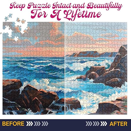 Jigsaw Puzzle Glue Clear with Applicators, Non-Toxic, Quick Dry & Water-Soluble for Adults, Puzzle Frame Kit, 200ML Anime Puzzle Saver, Easily Preserves Finished Puzzles for 3000/4500/5000 Pieces
