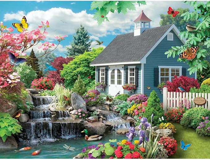 Bits and Pieces - 200 Piece Big Piece Jigsaw Puzzle for Seniors - 15" x 19" - 'Dream Landscape' - 200 pc Large Lettered Pieces Jigsaw by Alan Giana