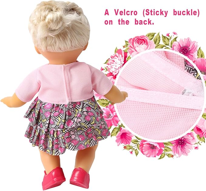 NA BOBO Clothes Set of 6 for 12-14-16 Inch Alive Lovely Baby Doll Clothes Dress Outfits Costumes Dolly Pretty Doll Cloth Handmade Girl Christmas Birthday Gift