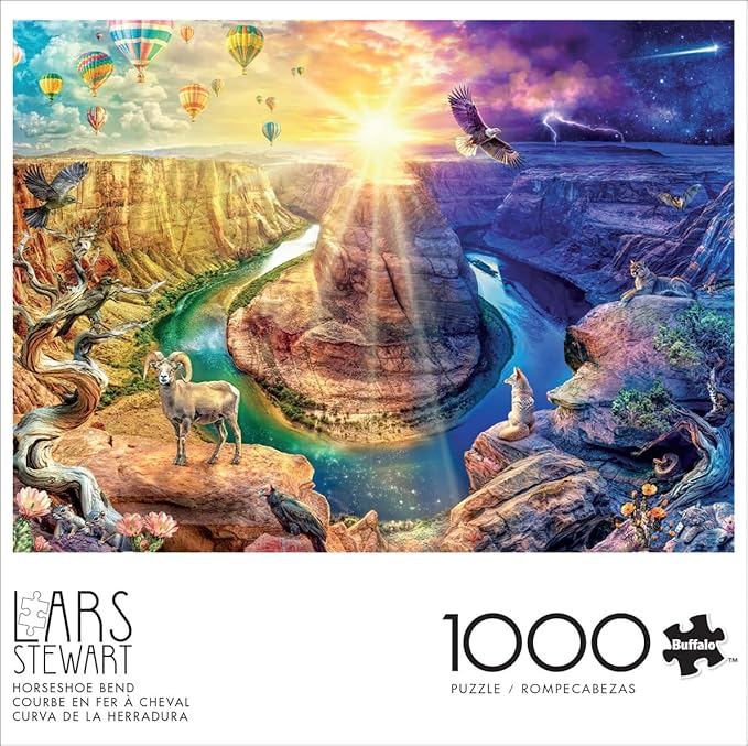 Buffalo Games - Lars Stewart - Horseshoe Bend - 1000 Piece Jigsaw Puzzle for Adults - Challenging Puzzle Perfect for Game Nights - Finished Size is 26.75 x 19.75