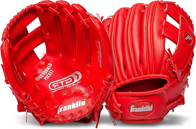 Franklin Sports Kids Baseball Gloves - RTP Youth Teeball Glove + Ball Set - Boys + Girls Teeball Mitt - Kids + Toddlers - 9.5"