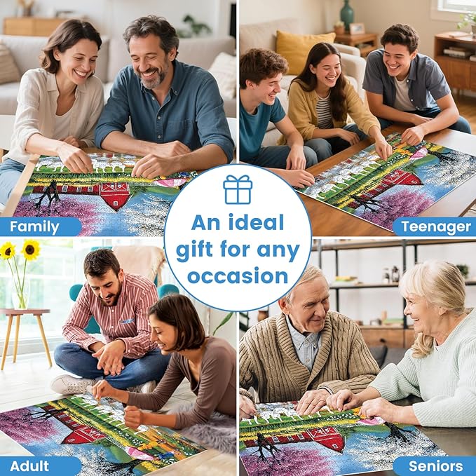 500 Pieces Jigsaw Puzzles for Adults, Farm Animal Puzzle for Adults Seniors, Playing on Rainy Puzzle 500 Pieces, Gift for Birthday, Home Decor (20.5 * 15 in)