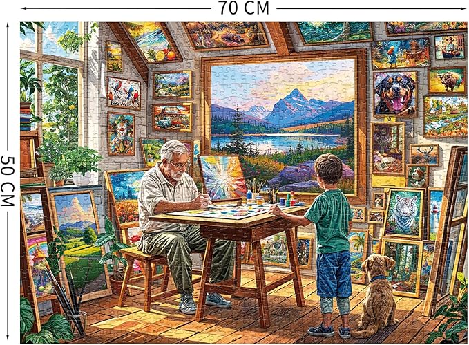 Painting Studio Jigsaw Puzzles for Adults 1000 Piece, Puzzles for Adults, Adult Challenging Game Toys, Impossible Puzzle, Family Decoration Puzzle