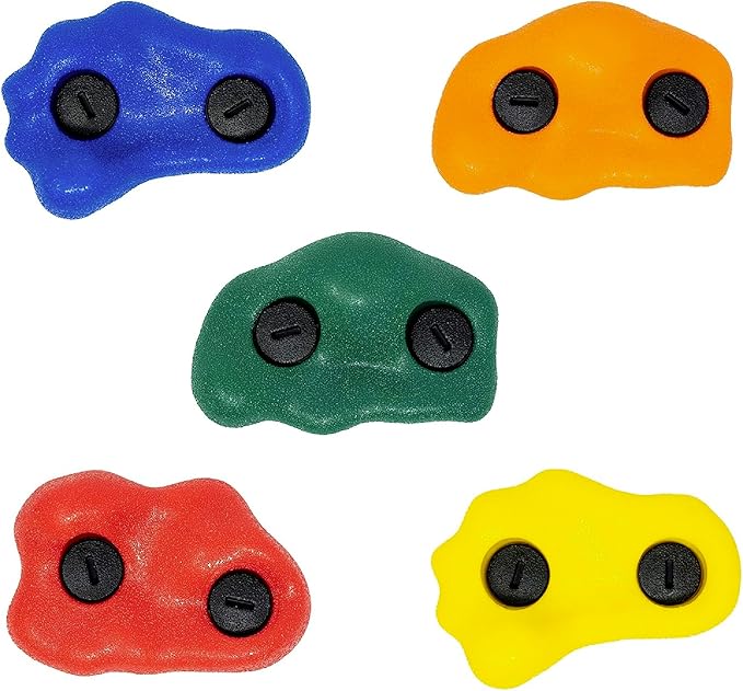 Squirrel Products Rock Climbing Holds for Kids, Deluxe Extra Large Climbing Rocks with Mounting Hardware - DIY Rock Wall Indoor & Outdoor Playground Accessories Wall Climbing Kit - Ages 3+