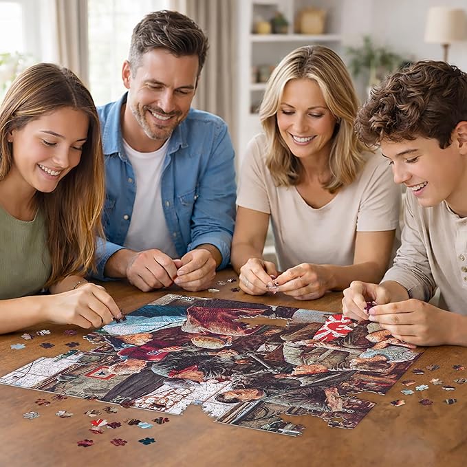 MasterPieces 1000 Piece Jigsaw Puzzle for Adults - Homecoming Marine - 25"x25" - Norman Rockwell Art - Eco-Friendly, Matte Finish, Bonus Poster