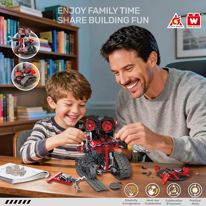 Robot Building Kit, STEM Robotics for Kids Ages 8-12, 533 Pcs Robot Kits Erector Set Rc Toy for Kids Age 8+, DIY Build Science Educational Gifts for Age 8 9 10 11 12+ Boys & Girls