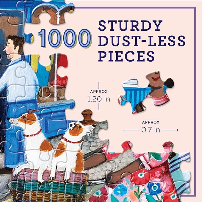 eeBoo 1000 Piece Puzzle - Village by the Sea Jigsaw Puzzle for Adults, Square 23" x 23" Made with Recycled Board & Vegetable-Based Ink
