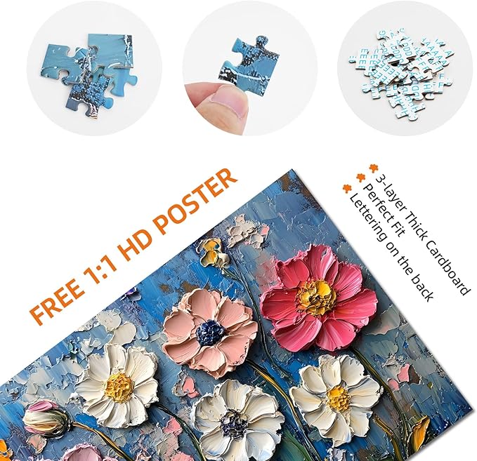 Jigsaw Puzzle 1000 Pieces Oil Painting Secret Garden Puzzle Romantic European Florals, 1000-Piece Collector’s Puzzle