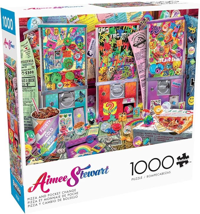 Buffalo Games - Aimee Stewart - Pizza and Pocket Change - 1000 Piece Jigsaw Puzzle for Adults -Challenging Puzzle Perfect for Game Nights - Finished Size is 26.75 x 19.75