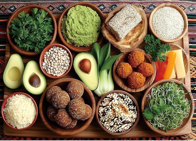 Colorful Healthy Food 1000 Piece Puzzle for Adults, Fun Puzzles for Adults 1000 Pieces with HD Print & Poster, 27.5 * 19.7 in Dust Free, for Gifts Halloween Christmas Family Games Lovers