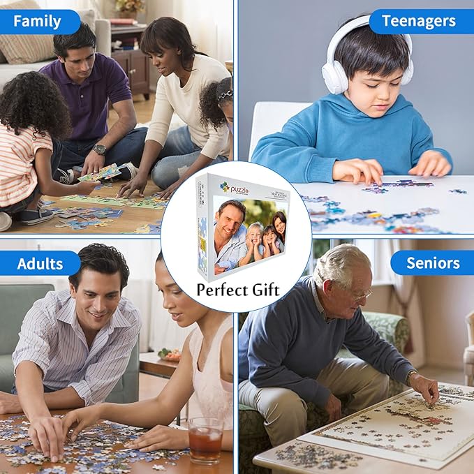 Custom Puzzle Personalized Puzzle 35/70/100/120/300/500/1000/1500/2000 Pieces Customized Puzzles from Photos for Lover Couple Family Friends Pets Dog Cat Picture Puzzles Birthday