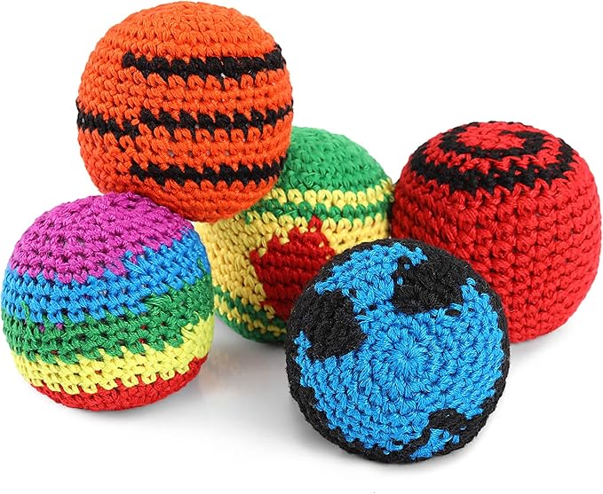 Blulu Funny Assorted Colors Woven Kickball Soft Knitted Kick Balls for Children and Beginners