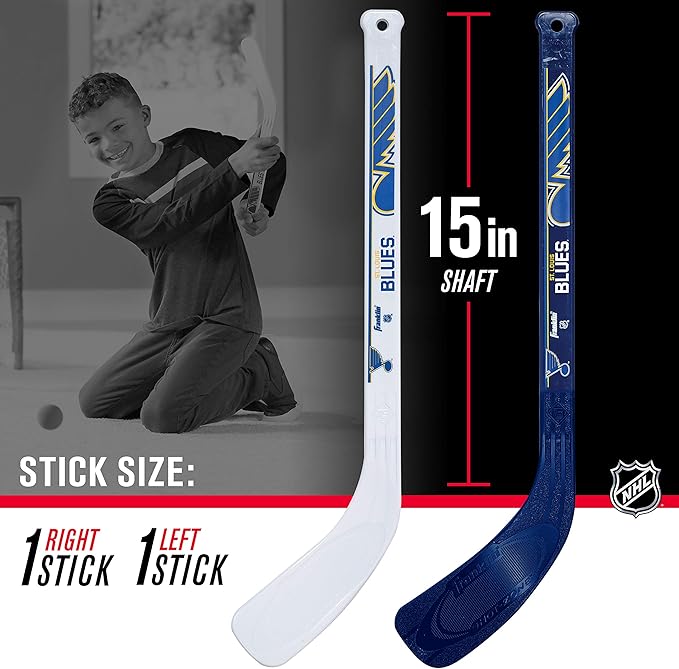 Franklin Sports NHL Mini Hockey Set - Kids Indoor Knee Hockey Goal, Ball, + 2 Stick Combo - Youth Team Indoor Toy Set - Official - Ages 3+